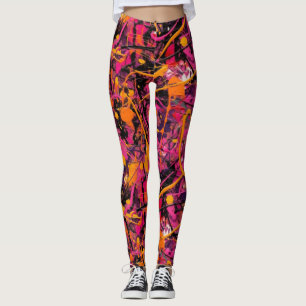 Abstract paint splatter leggings