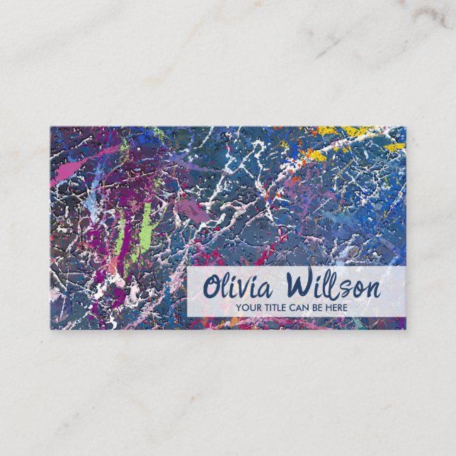 Abstract Paint Splatter Original Art Business Card (Front)