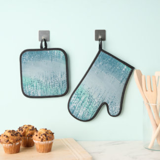Abstract Paint Splatter Oven Mitt & Pot Holder Set