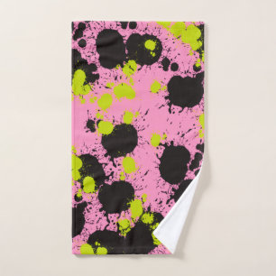 Abstract Paint Splatter Pattern Bath Towel Set