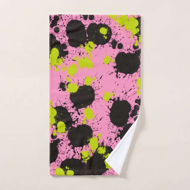 Abstract Paint Splatter Pattern Bath Towel Set (Hand Towel)