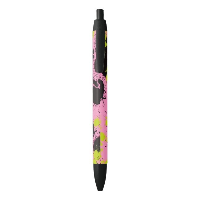 Abstract Paint Splatter Pattern Black Ink Pen (Back (Vertical))