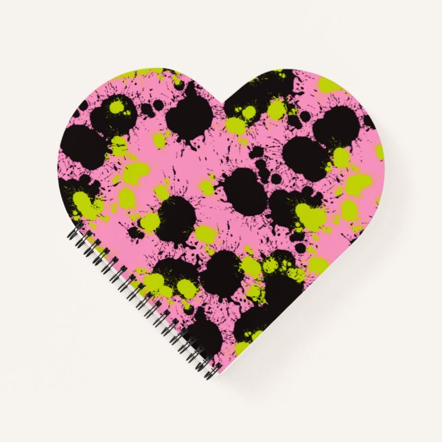 Abstract Paint Splatter Pattern Notebook (Front)