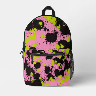 Abstract Paint Splatter Pattern Printed Backpack