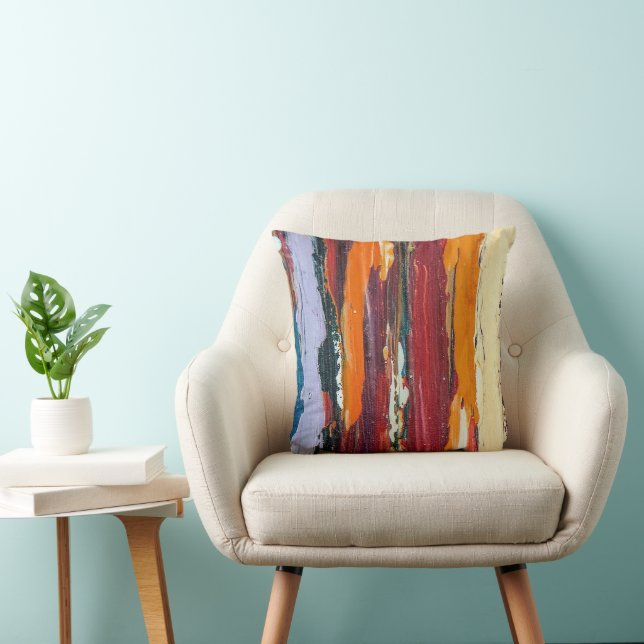 Abstract Paint Streaks Cushion (Chair)