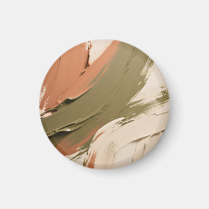 Abstract Paint Strokes Neutral Earth Tones Magnet