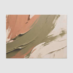 Abstract Paint Strokes Neutral Earth Tones Tissue Paper