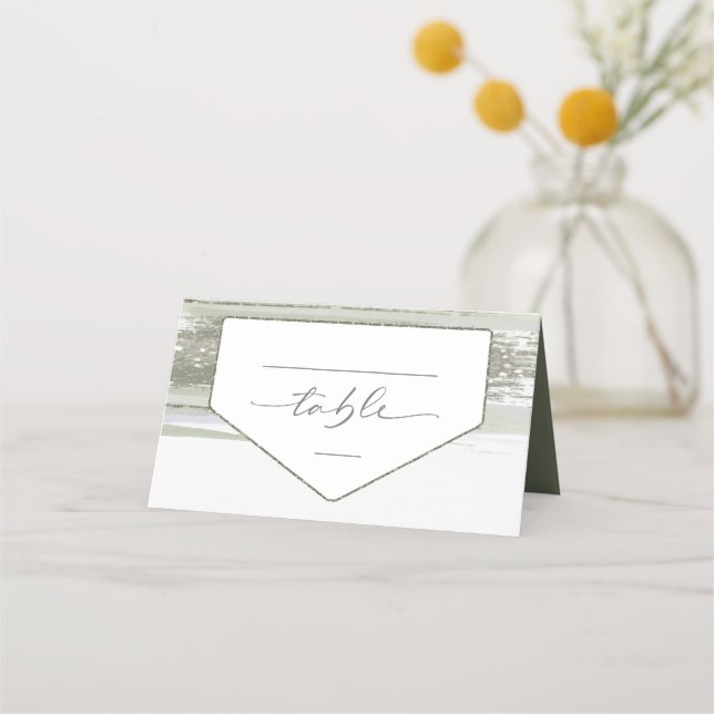 Abstract Paint Strokes Wedding Table ID886 Place Card (Front)