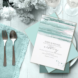 Abstract Paint Strokes Wedding Teal ID886