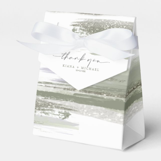Abstract Paint Strokes Wedding Thank You ID886 Favour Box (Front Side)
