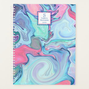 Abstract Paint Swirl   Multicolor  Planner