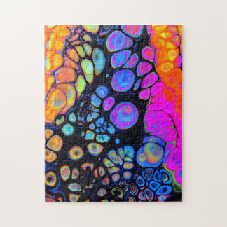 abstract paint swirls rainbow mixed psychedelic jigsaw puzzle