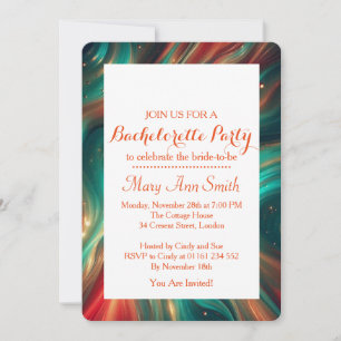 Abstract Paint with Water Colour Bachelor Party Invitation