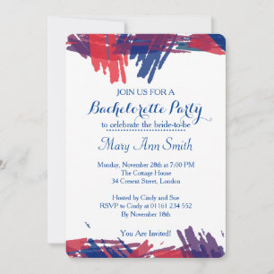 Abstract Paint with Water Colour Bachelor Party Invitation
