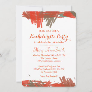 Abstract Paint with Water Colour Bachelor Party Invitation