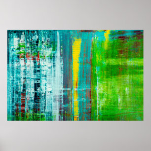 Abstract painted canvas. Oil paints on a palette. Poster