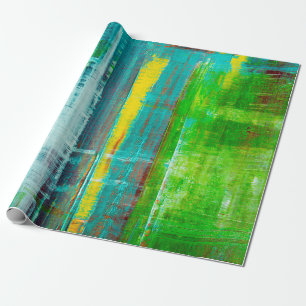 Abstract painted canvas. Oil paints on a palette. Wrapping Paper