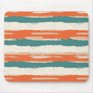 Abstract Painted Distressed Stripes Terracotta Mouse Pad