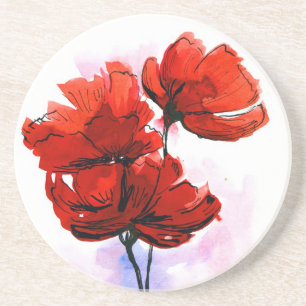 Abstract painted floral background 2 coaster