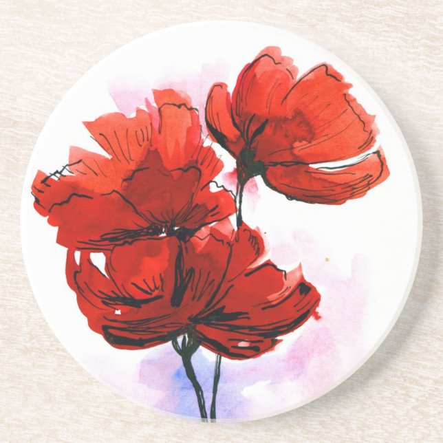 Abstract painted floral background 2 coaster (Front)