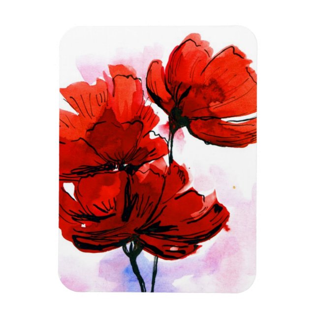 Abstract painted floral background 2 magnet (Vertical)