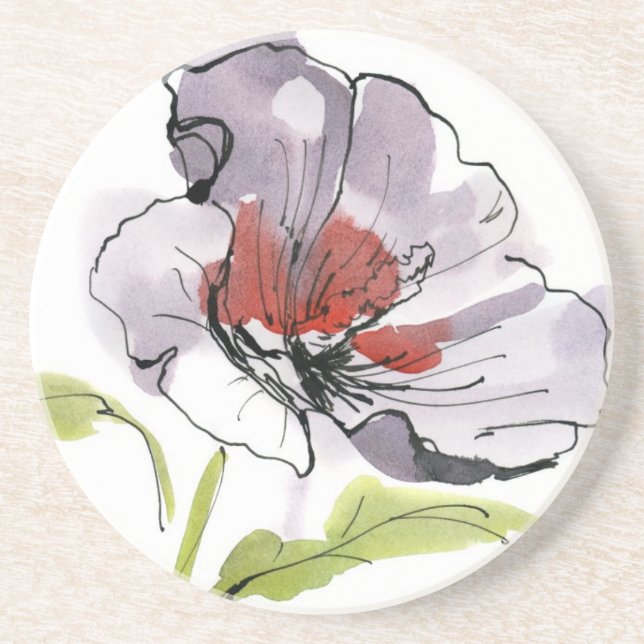 Abstract painted floral background 3 coaster (Front)