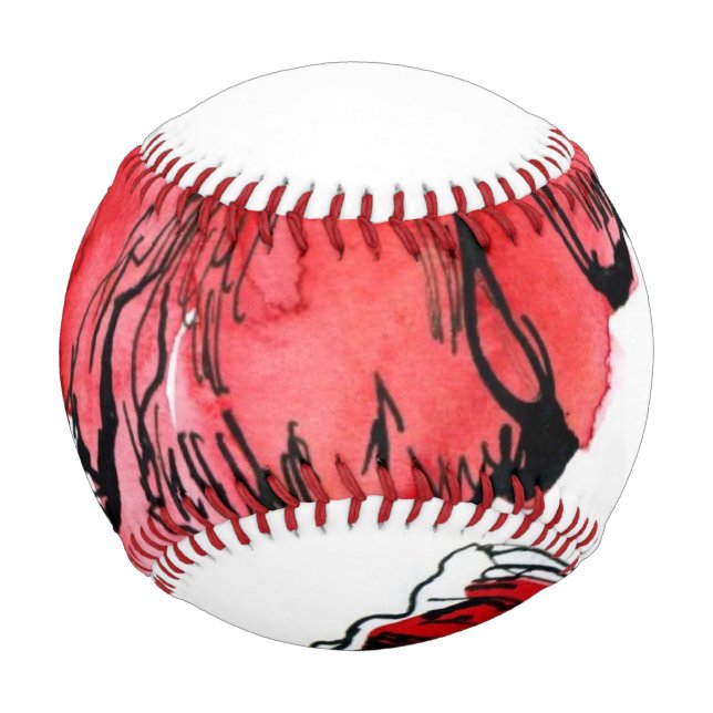 Abstract painted floral background 4 baseball (Front)