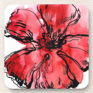 Abstract painted floral background 4 coaster