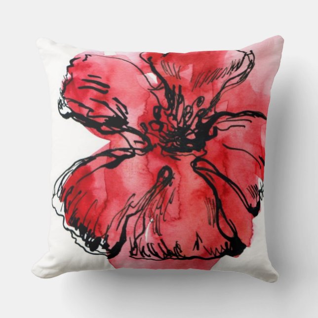Abstract painted floral background 4 cushion (Front)