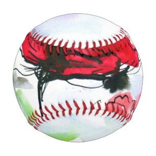 Abstract painted floral background baseball