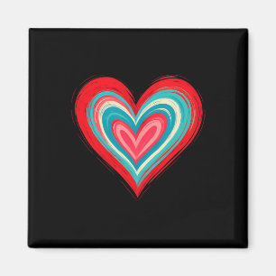 Abstract Painted Heart Valentine Love Art Magnet