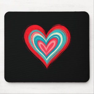Abstract Painted Heart Valentine Love Art Mouse Pad