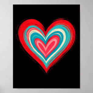 Abstract Painted Heart Valentine Love Art Poster
