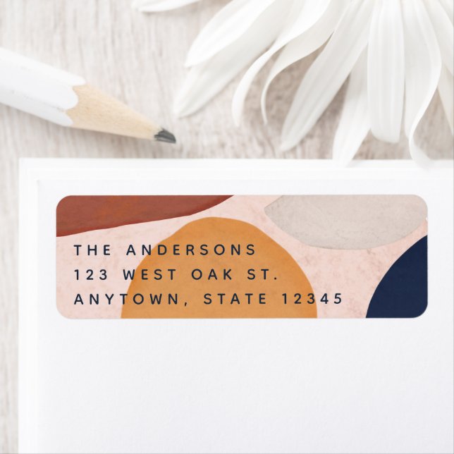 Abstract Painted Shapes Holiday Return Address Label (Insitu)