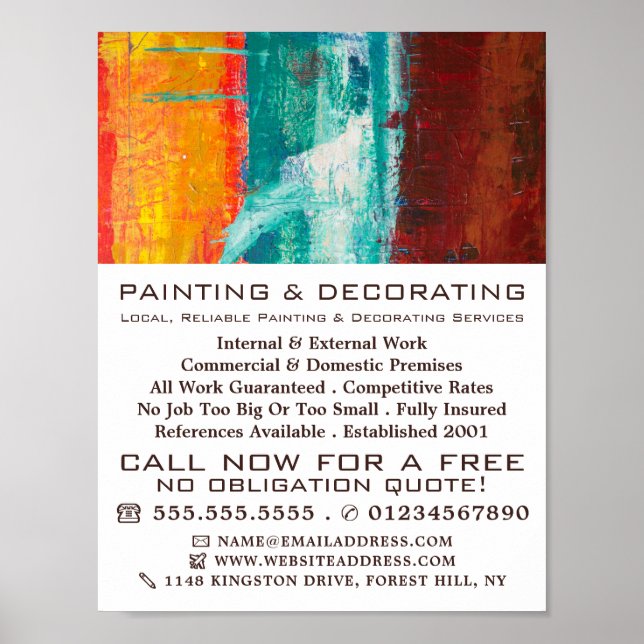 Abstract Painted Wall, Painter & Decorator Poster (Front)