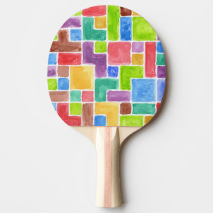 Abstract painted watercolor background. 2 ping pong paddle