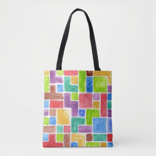 Abstract painted watercolor background. 2 tote bag