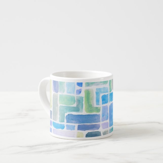 Abstract painted watercolor background. espresso cup (Front Left)