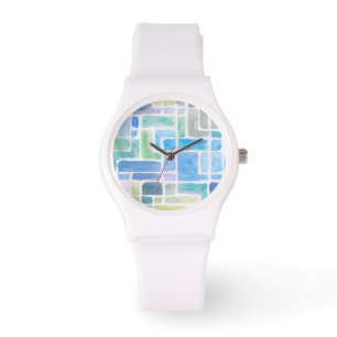 Abstract painted watercolor background. watch