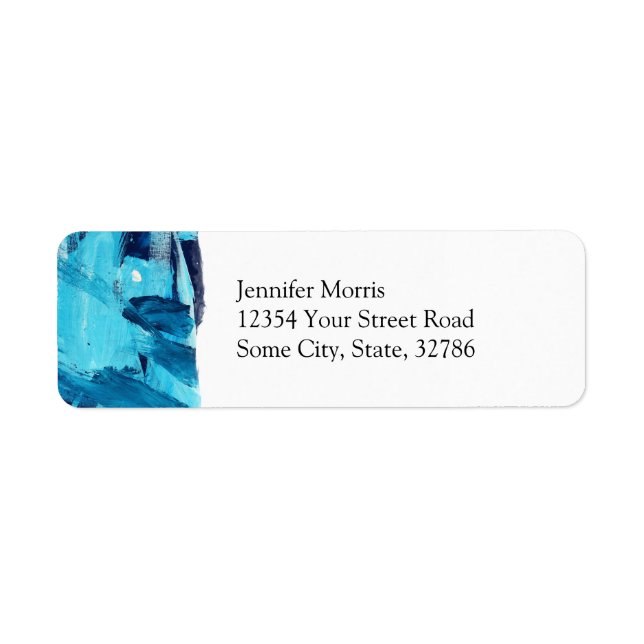 Abstract Painting 68 Ocean Tide Return Address Label (Front)