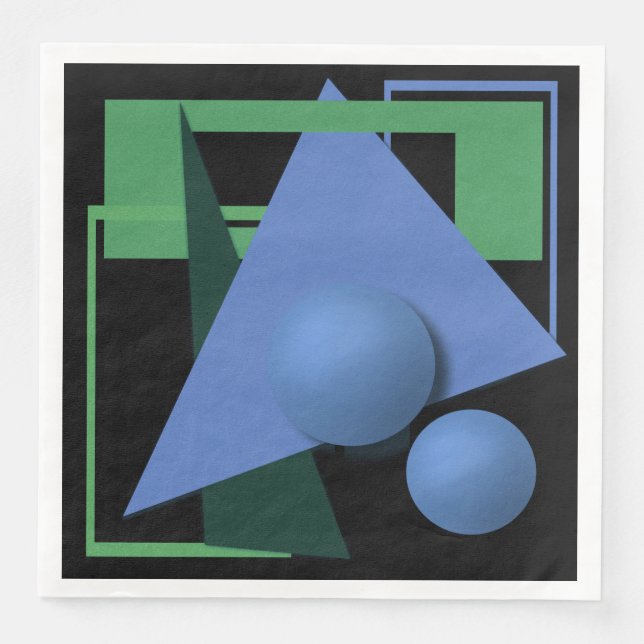 abstract painting, abstraction, green and black napkin (Front)