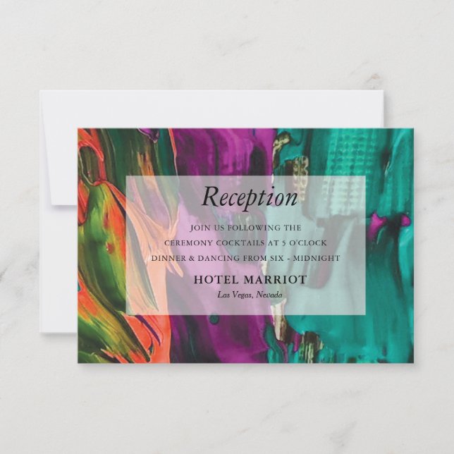 Abstract Painting Acrylic Reception Card (Front)