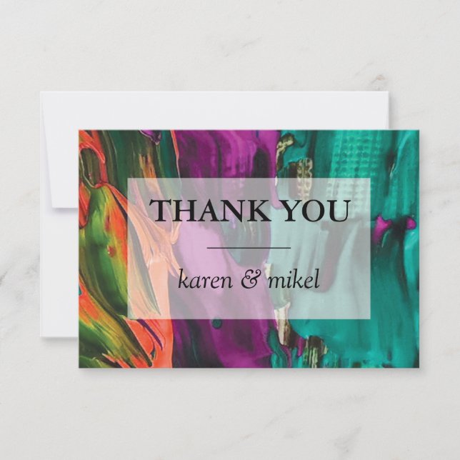 Abstract Painting Acrylic Thank You Card (Front)