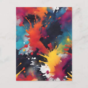 Abstract painting art postcard