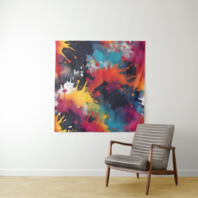 Abstract painting art tapestry (In Situ (Horizontal))