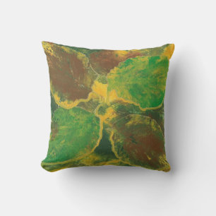 Abstract Painting Autumn Birch Leaves Throw Pillow