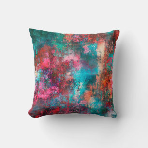 Abstract painting. Brushstrokes, spots of paint. M Cushion