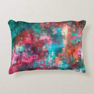 Abstract painting. Brushstrokes, spots of paint. M Decorative Cushion