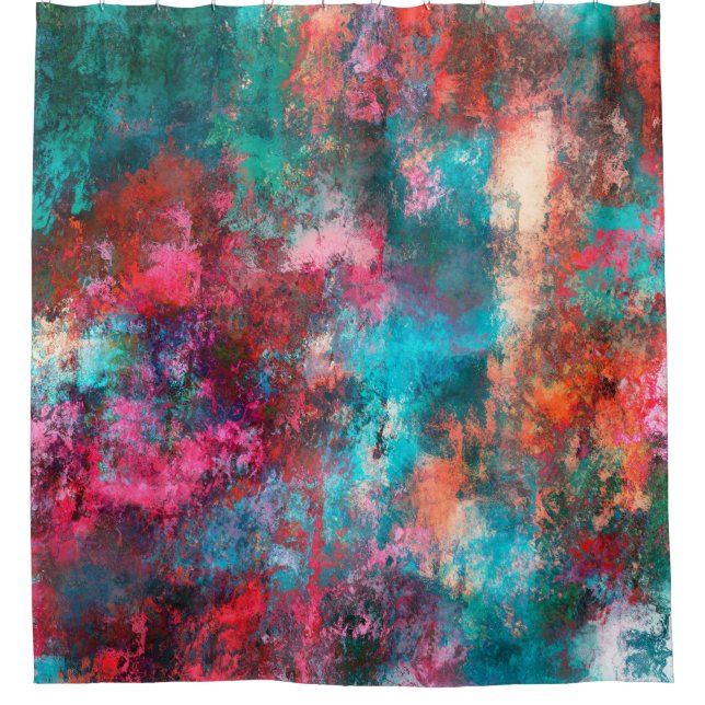 Abstract painting. Brushstrokes, spots of paint. M Shower Curtain (Front)