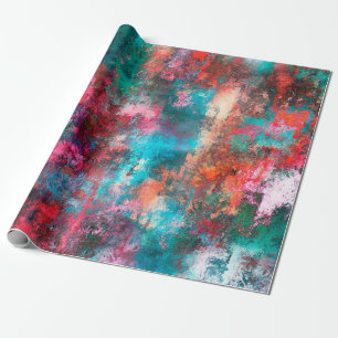 Abstract painting. Brushstrokes, spots of paint. M Wrapping Paper